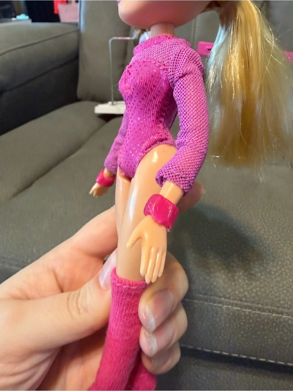 Set of Two Fashion Dolls in Purple and Pink Activewear